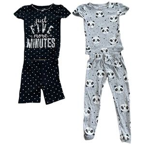 Two pairs of Carter’s Two-Piece Cotton Pajamas Girls Size 5